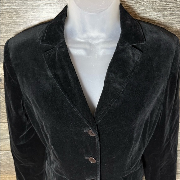 Ann Taylor Black Velour Blazer Size 4 EUC - Picture 4 of 9